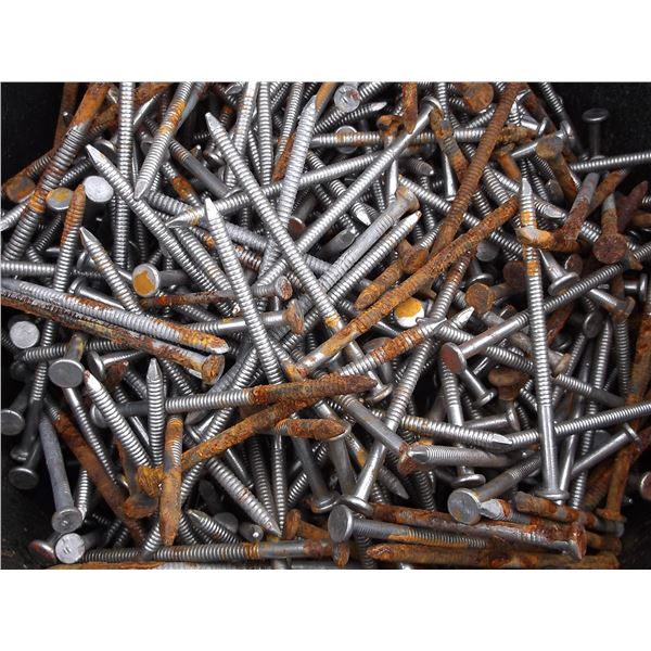 3/4 Bucket Of Ring Shank Nails- 4"