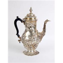 A GEORGE III SILVER COFFEE POT