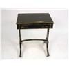 Image 2 : A PAIR OF REGENCY-STYLE BLACK-PAINTED ONE-DRAWER END TABLES