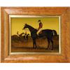 Image 1 : A FRAMED PRINT OF A RACEHORSE AND RIDER