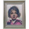 Image 1 : AN OIL ON CANVAS OF A GIRL WITH GOLD HOOP EARRINGS