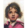 Image 2 : AN OIL ON CANVAS OF A GIRL WITH GOLD HOOP EARRINGS