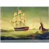 Image 2 : A NAUTICAL PRINT, "THE U.S.S. MACQUEEN OFF THE START, JANUARY 1832"