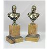 Image 1 : TWO SIMILAR BRASS AND MARBLE GARNITURES