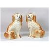 Image 1 : A PAIR OF LARGE STAFFORDSHIRE PORCELAIN SPANIEL DOGS