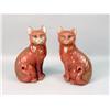 Image 1 : A PAIR OF CHINESE GLAZED PORCELAIN CAT FIGURALS