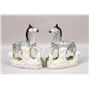 Image 4 : A PAIR OF STAFFORDSHIRE PORCELAIN ZEBRAS