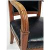 Image 3 : AN EMPIRE CARVED FRUITWOOD AND LEATHER-UPHOLSTERED ARMCHAIR
