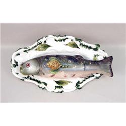 A TIFFANY &amp; CO. COVERED FISH-FORM SERVING DISH