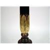 Image 3 : A PAIR OF LARGE BLACK-PAINTED AND PARCEL-GILT PRICKET-STYLE TORCHIERES