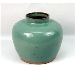 A CELADON GLAZED JAR