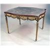 Image 1 : A NEOCLASSICAL-STYLE GESSOED, PAINT-DECORATED AND PARCEL-GILT MARBLE-TOP CENTER TABLE