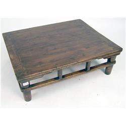 A CHINESE PATINATED HARDWOOD LOW TABLE