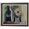 Image 2 : A FRAMED ABSTRACT STILL LIFE LITHOGRAPH