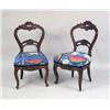 Image 1 : A PAIR OF VICTORIAN CARVED WALNUT SIDE CHAIRS