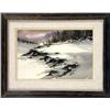 Image 1 : A WATERCOLOR ON PAPER OF A WINTER SCENE AT DUSK