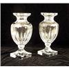 Image 1 : A PAIR OF FABERGE COLORLESS GLASS FOOTED URNS