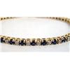 Image 2 : A 14K YELLOW GOLD DIAMOND AND SAPPHIRE LINE BRACELET