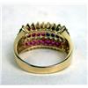 Image 3 : A 14K YELLOW GOLD, DIAMOND, SAPPHIRE AND RUBY AMERICAN FLAG MOTIF RING
