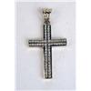 Image 1 : A 14K WHITE GOLD AND DIAMOND CROSS PENDANT