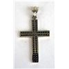 Image 4 : A 14K WHITE GOLD AND DIAMOND CROSS PENDANT