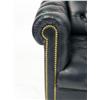 Image 2 : A BLACK LEATHER UPHOLSTERED CHESTERFIELD SOFA
