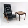 Image 1 : A DANISH MODERN-STYLE LEATHER UPHOLSTERED RECLINING ARMCHAIR