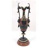 Image 2 : A PAIR OF NEOCLASSICAL-STYLE PORPHYRY AND PATINATED BRONZE GILT-METAL MOUNTED CANDLE HOLDERS