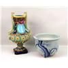 Image 1 : A MAJOLICA-STYLE POLYCHROME PORCELAIN GRECIAN URN