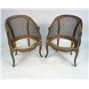 Image 1 : A PAIR OF LOUIS XV-STYLE PAINTED BARREL-BACK BERGERES