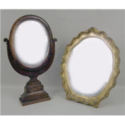 TWO OVAL TABLE MIRRORS