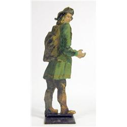 A FOLK ART PAINTED FIGURE OF A GENTLEMAN