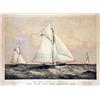 Image 2 : A LARGE CURRIER AND IVES CHROMOLITHOGRAPH, "SLOOP YACHTS MISCHIEF AND ATALANTA IN THE RACE FOR THE A