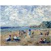 Image 2 : AN IMPRESSIONIST-STYLE OIL ON BOARD OF A BEACH SCENE