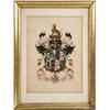 Image 1 : A FINELY-PAINTED WATERCOLOR OF A FAMILY OR MILITARY CREST WITH THE MOTTO OF THE BRITISH ROYAL DRAGOO