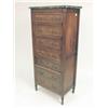 Image 1 : A LOUIS XVI WALNUT MARBLE TOP SEMAINIER