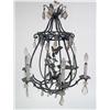 Image 1 : A LOUIS XV-STYLE PATINATED METAL AND GLASS-MOUNTED SIX-LIGHT CHANDELIER