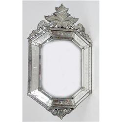 A BAROQUE-STYLE ETCHED GLASS MIRROR