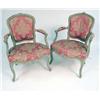 Image 1 : A PAIR OF LOUIS XV PAINTED AND CARVED BEECHWOOD FAUTEUIL