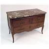 Image 1 : A LOUIS XV MARBLE TOP WALNUT COMMODE
