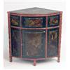Image 2 : A PAIR OF VICTORIAN FAUX-BAMBOO AND CHINOISERIE-DECORATED LOW CORNER CUPBOARDS