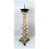 Image 2 : TWO PAINTED WOOD GILT-DECORATED PRICKET STICKS