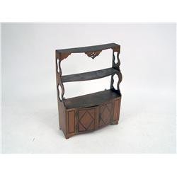 A NEOCLASSICAL INLAID WALNUT HANGING ETAGERE