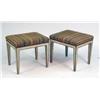 Image 1 : A PAIR OF NEOCLASSICAL-STYLE PAINTED AND PARCEL-GILT STOOLS