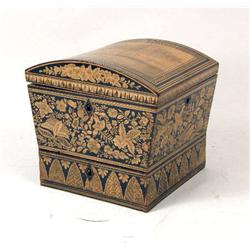 A REGENCY PENWORK SEWING BOX