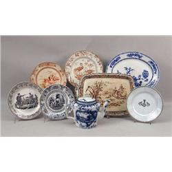 A GROUP OF ASSORTED 19TH CENTURY PORCELAIN ITEMS