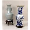 Image 1 : TWO LARGE CHINESE VASES ON CARVED WOOD BASES
