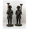 Image 1 : A PAIR OF PAINTED AND GESSO PAPIER-MACHE AND CARVED WOOD BLACKAMOORS