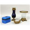 Image 1 : FOUR GILT-METAL MOUNTED GLASS TABLE ARTICLES