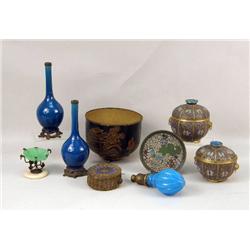 TWO CLOISONNE JARS